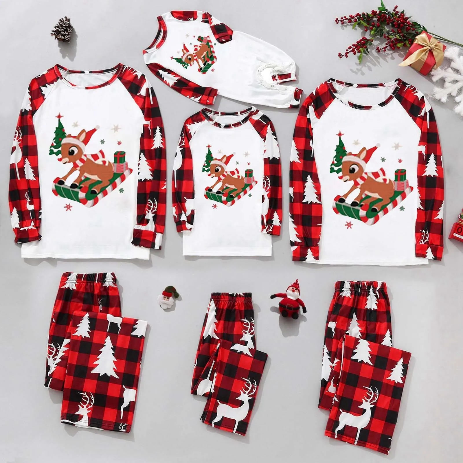 

Family Christmas 2024 Matching Pajamas Letter Pattern Full Sleeve Outfits Mom Dad Kids Clothing Set Soft Cute Pyjamas Xmas Sets