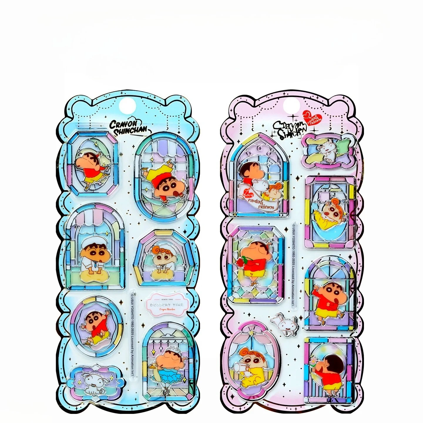 Adesivo de Cristal 3D em Relevo Crayon Shin-chan para Janela, Adesivo DIY Estético e Fofo para Scrapbooking e Decoração de Capas de Celular