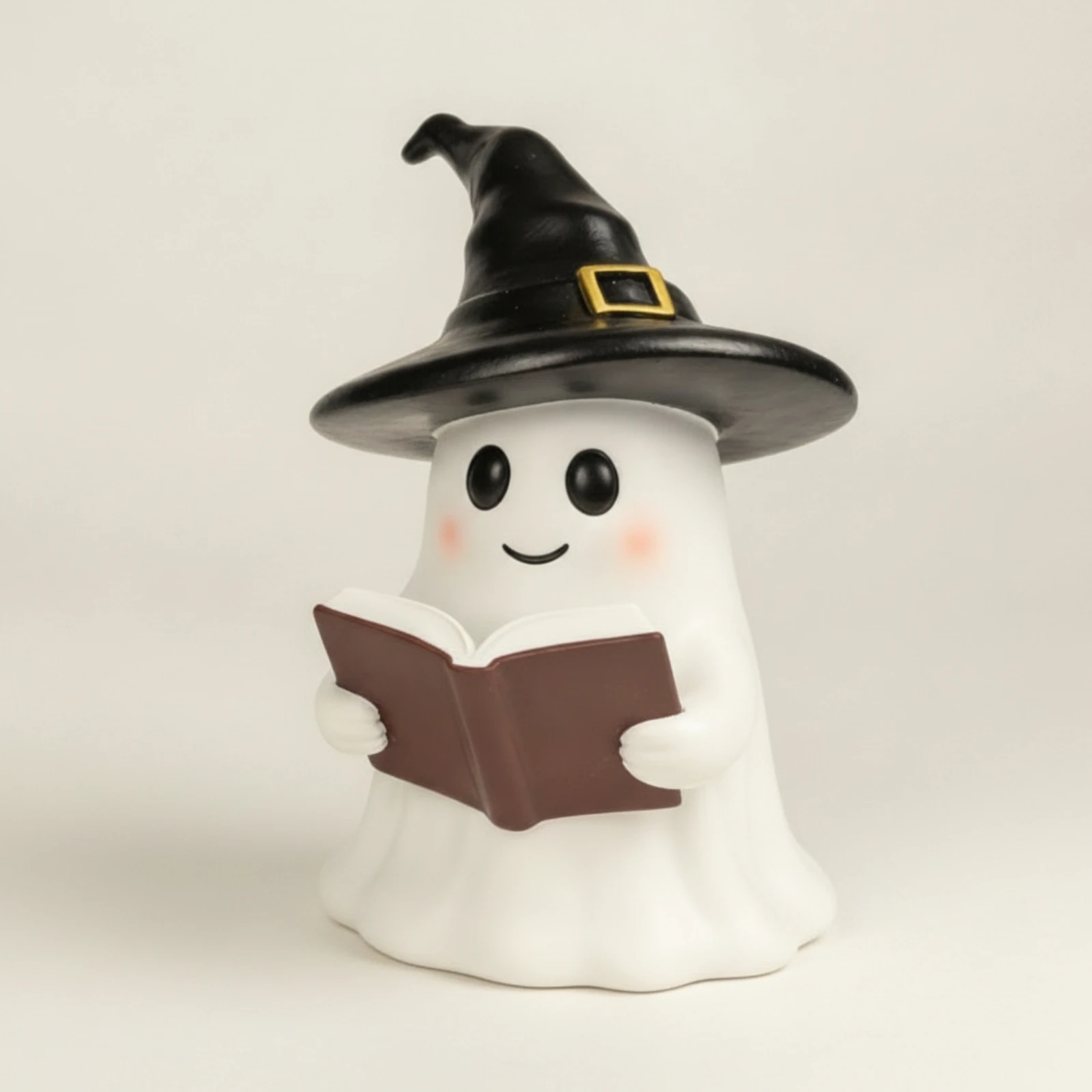 魔女帽子をかぶった幽霊の置物、読書する幽霊の置物、卓上装飾、かわいい置物、書籍愛好家、ハロウィーン、本棚にぴったりの奇抜な置物