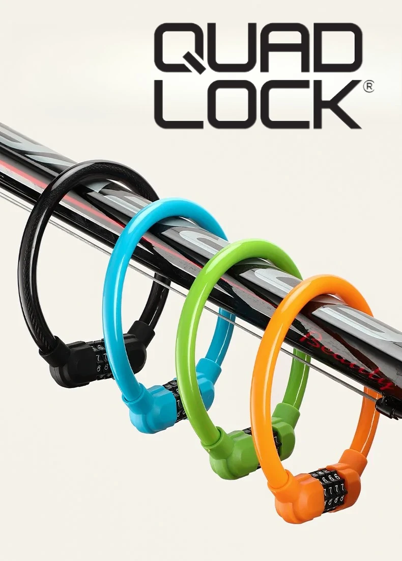 

QUAD LOCK Outdoor Portable 4-digit Combination Bicycle Safety Lock Explosion Type Anti-theft Code Mountain Bike Equipment