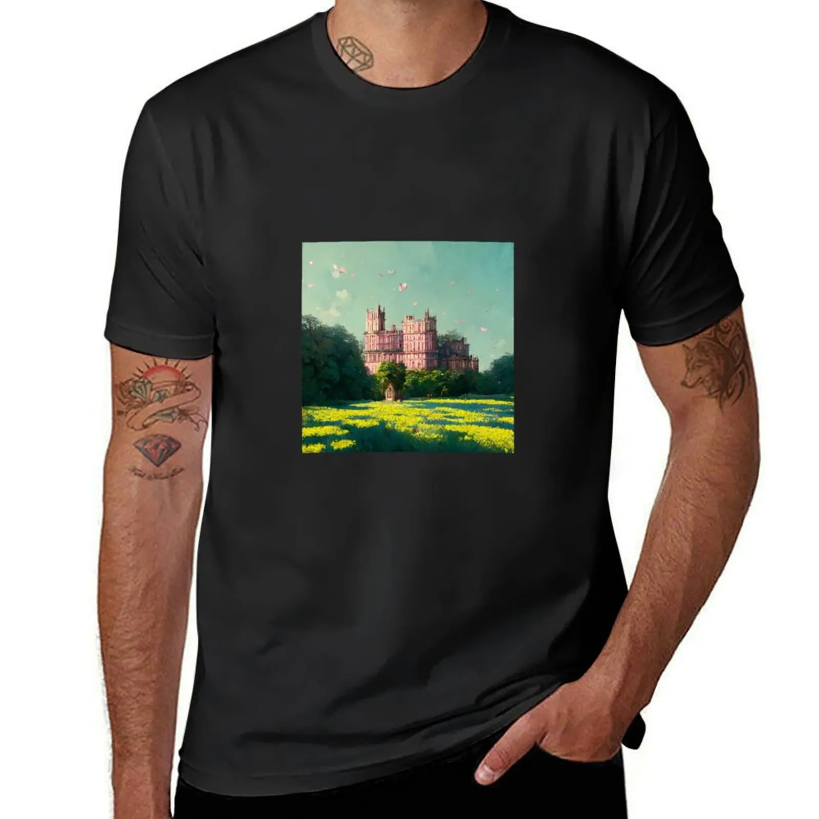 Witchwood Spring Palace T-Shirt Anime schwarz ästhetische Kleidung lustige T-Shirts für Männer