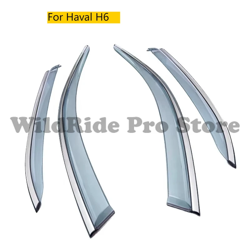 

Car Accessories for Haval H6 Car Injection Window Deflectors Vent Visor, High Quality with Stainless Steel.