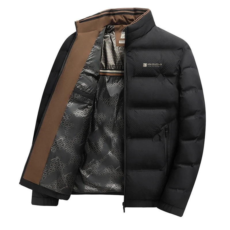 

Зимняя парка, мужская роскошная модная однотонная мужская утепленная повседневная парка, облегающая верхняя одежда, водонепроницаемая теплая однотонная верхняя одежда, пальто