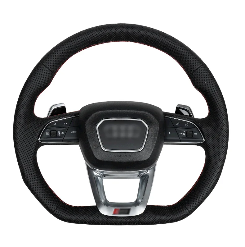 

Leather Steering Wheel Upgrade Fit For Audi Rs Rs3 Rs7 A3 A4 A5 A7 Q7 Tt Tts R8 Steering Wheel Carbon Fiber