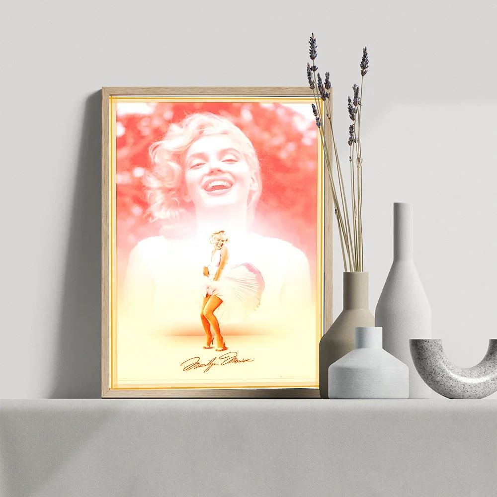 1PC Vintage Marilyn Monroe 50s Movie Movie Sticky Poster Retro Kraft Paper Sticker DIY Room Bar Cafe Aesthetic Art Wall Painting