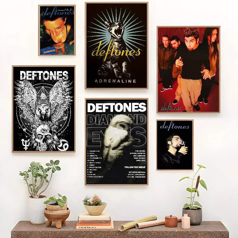 

Hop Singer Band D-deftones Self-adhesive Art Poster Decoracion Painting Wall Art White Kraft Paper Home Decor