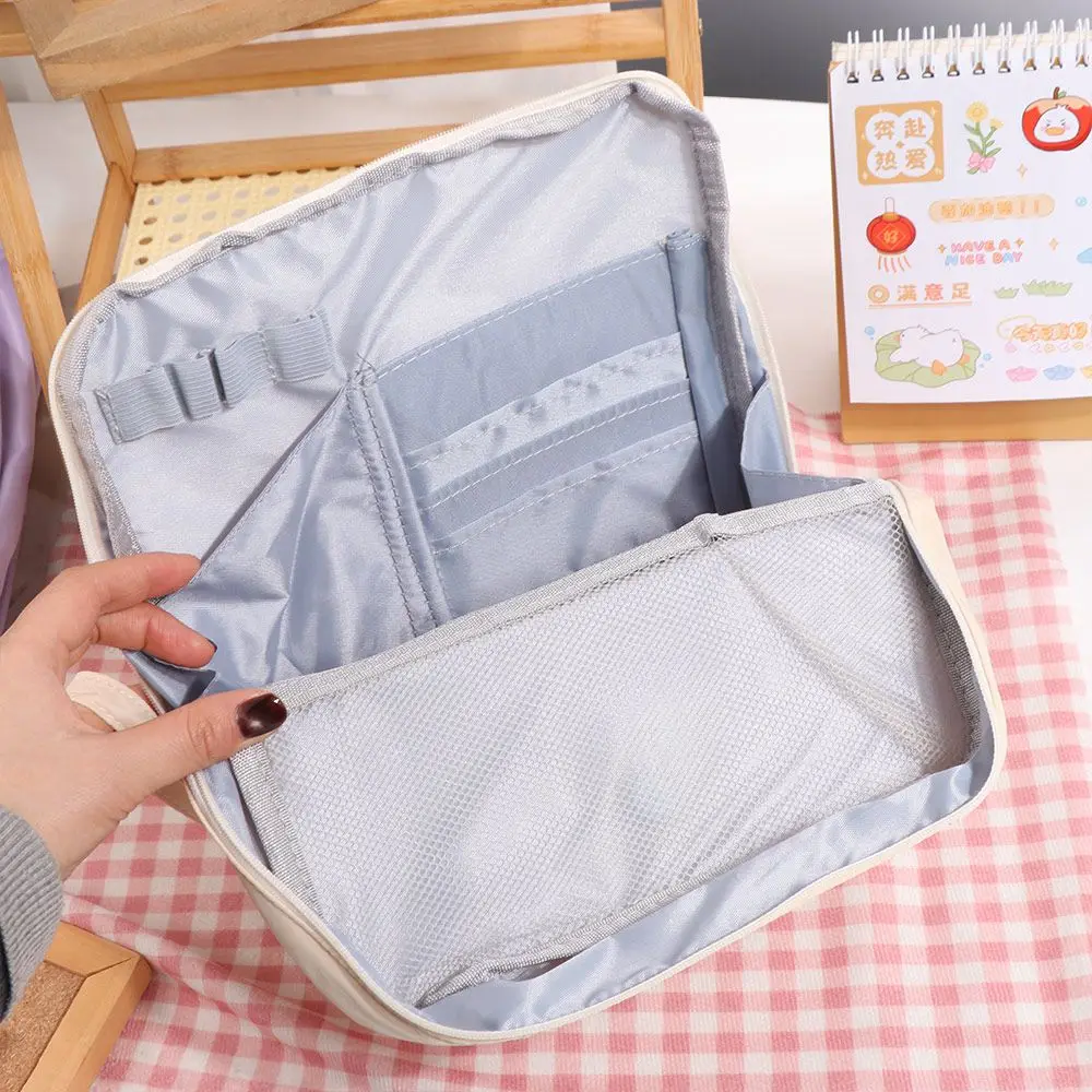 Large Capacity Folding Pencil Case Multilayer Aesthetic Pen Storage Bag Zipper Cosmetics Storage Pencil Box Office Use