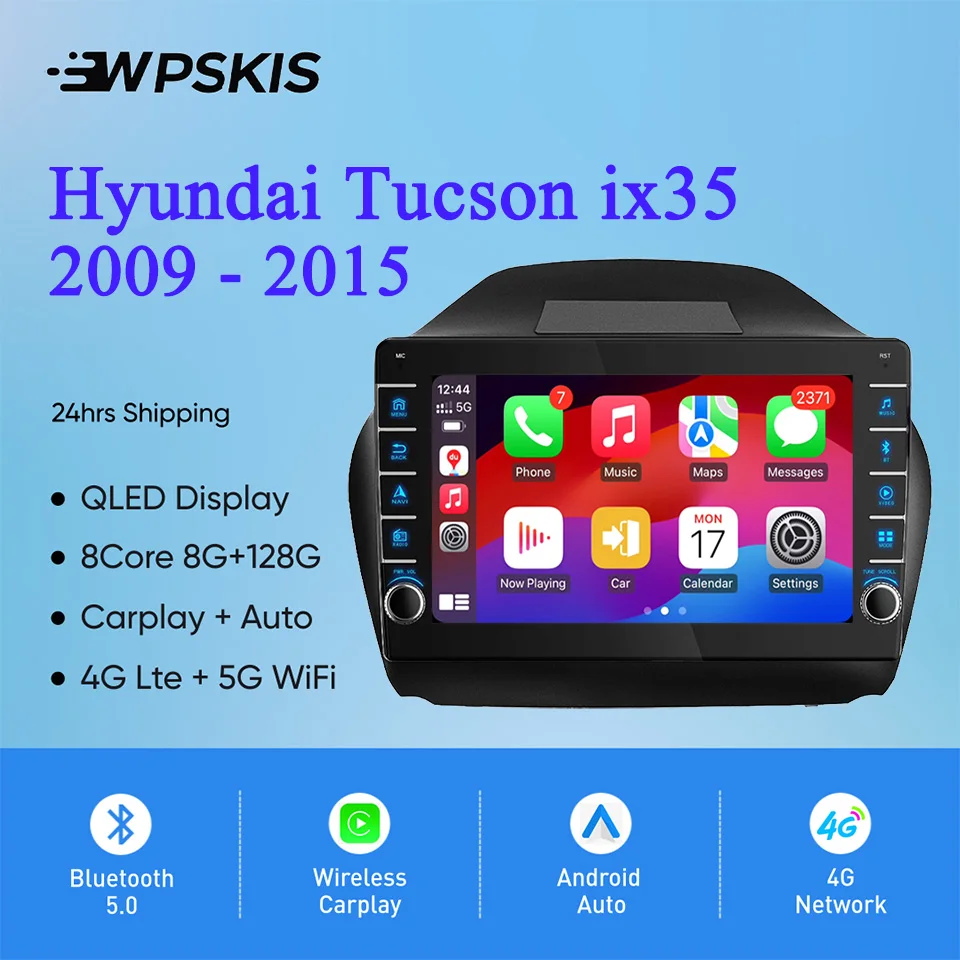 Android 14 8G For Hyundai Tucson ix35 2009 - 2015 Car Radio Multimedia Video Music Gps Navi Monitor Head Unit Tape recorder RDS