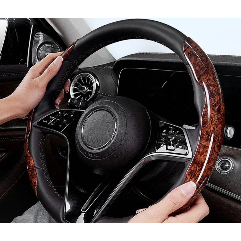 

2PCS O-type D-type Car Steering Wheel Covers Anti-skid Wrap Universal Car Accessories Fit Most Sedan Suv Pick-up Truck