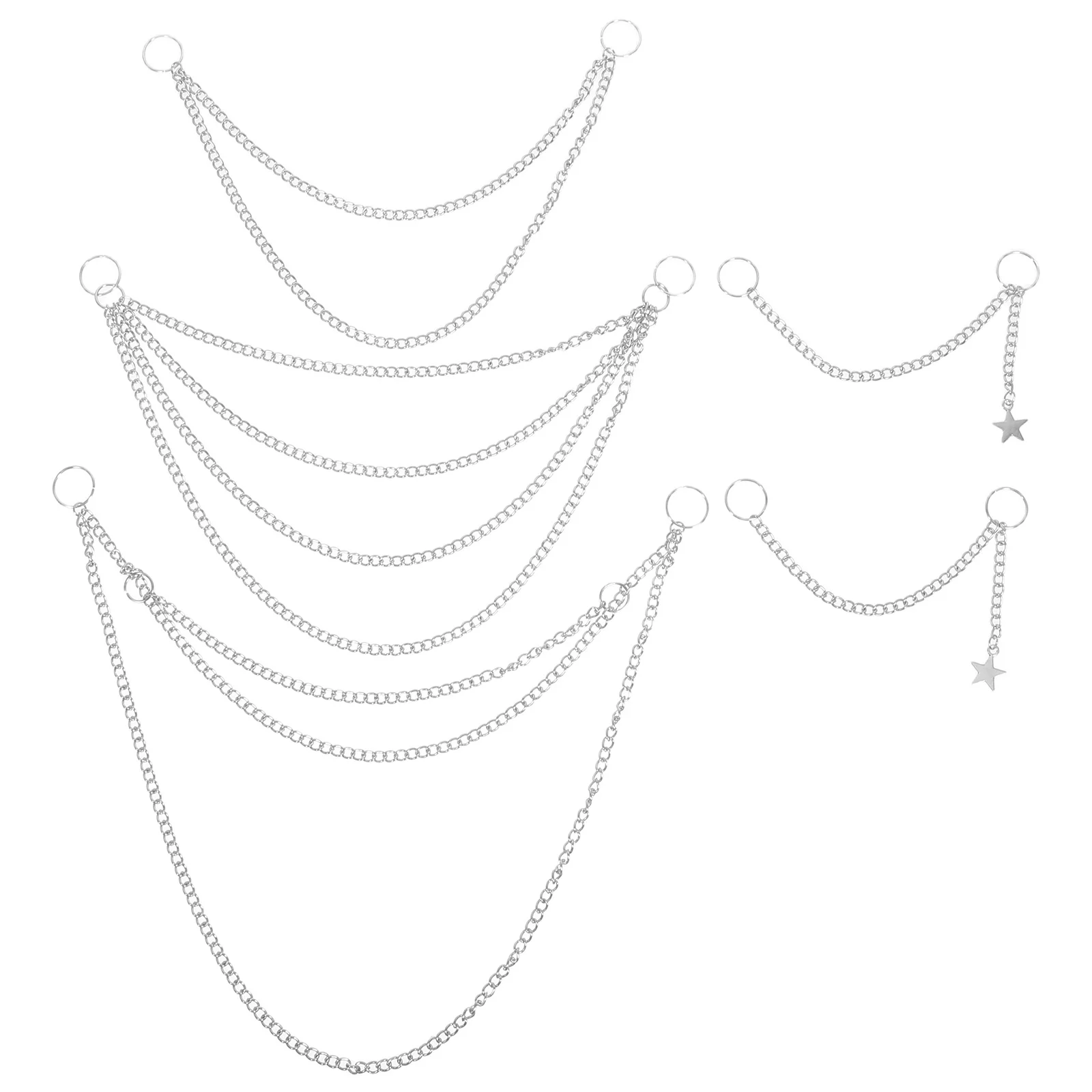 

5pcs Hair Chain Punk Style Metal Braided Jewelry For Women Hip Hop Dance Chain Hair Accessories Bridal Headpiece Braid