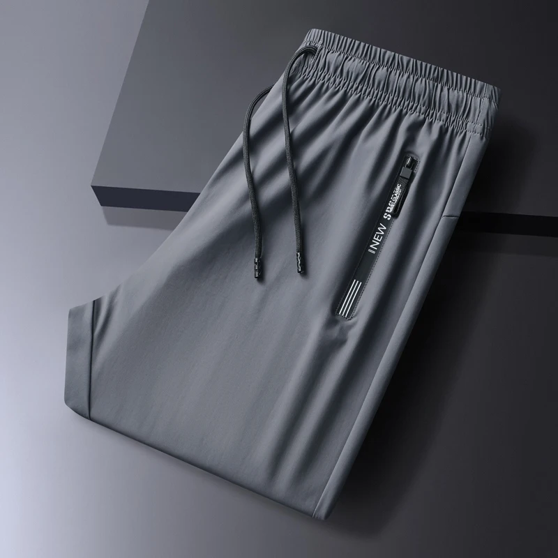 Outdoor-Radsport Eisseide Schnelltrocknende Gerade Hose Leichte Atmungsaktive Lockere und Bequeme Herren-Freizeithose