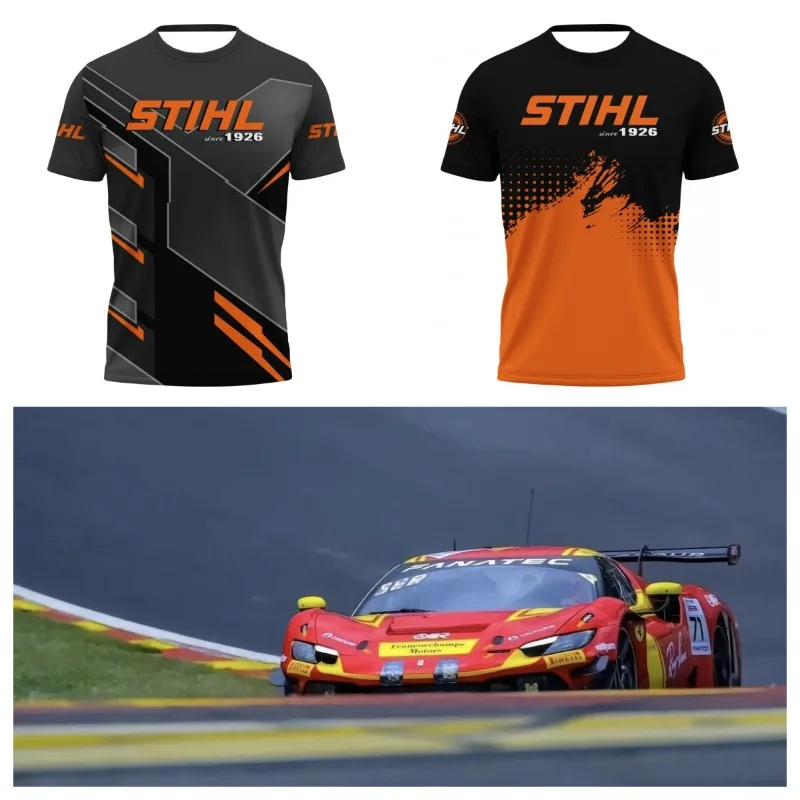 New Men's Quick-drying T-shirt STIHL Printed Comfortable Sports and Leisure Breathable Sweat-absorbing Racing Short-sleeved Top