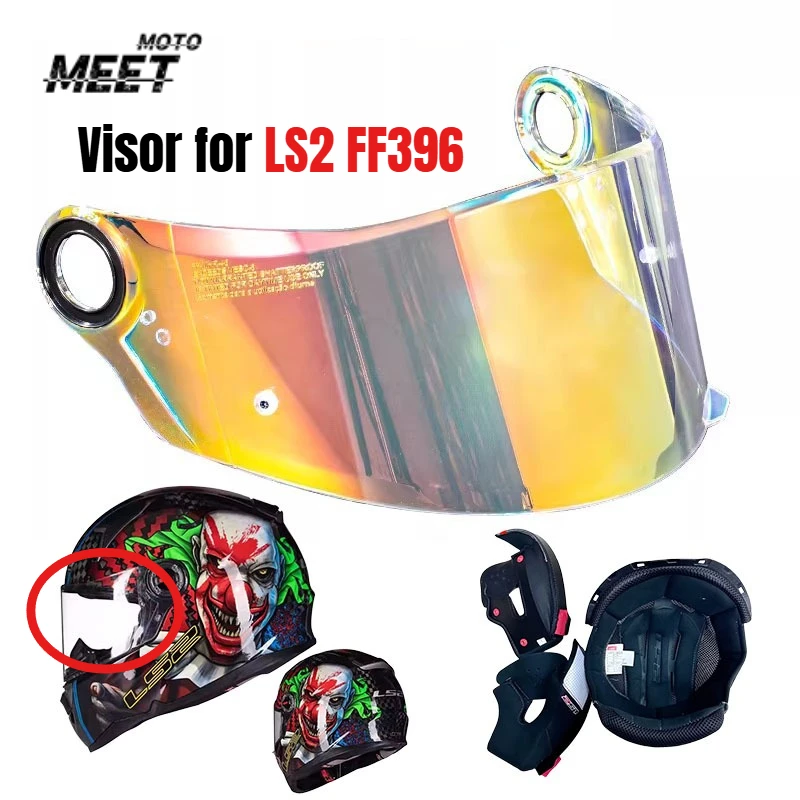 

Визор для шлема с защитой от УФ-излучения из поликарбоната для LS2 FF396, сменный, для очков, защитных очков, запчасти и аксессуары для мотоциклетных шлемов