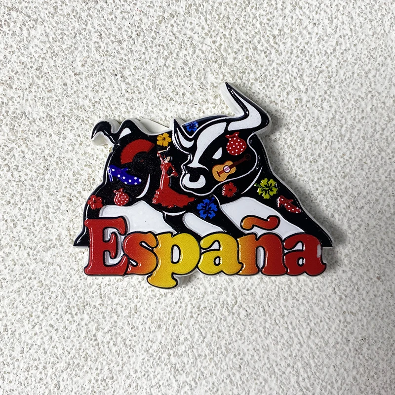 Spanish cultural souvenirs 3d stereo ins wind decoration high appearance level bullfighting magnetic refrigerator magnets