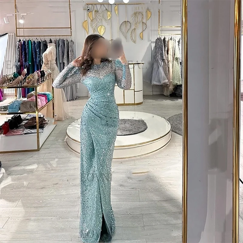 Mermaid Sequin  Evening Dresses or Elegant Party Gowns Floor Length Dress Women's  Prom Occasion Customized