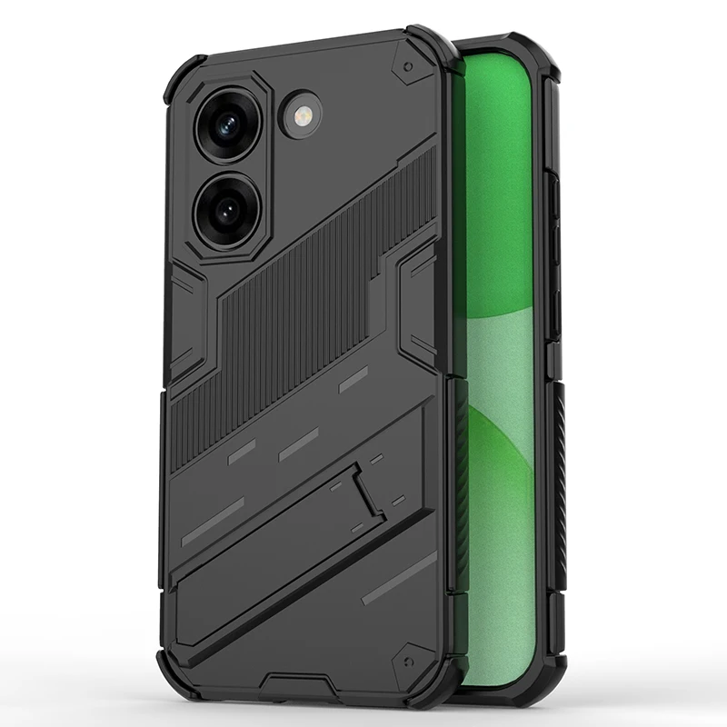 Punk Armor Shockproof Phone Case For Xiaomi Poco X8 Pro Redmi Turbo 5 5G Four Corner TPU Plastic Bracket Back Cover Coque Fundas