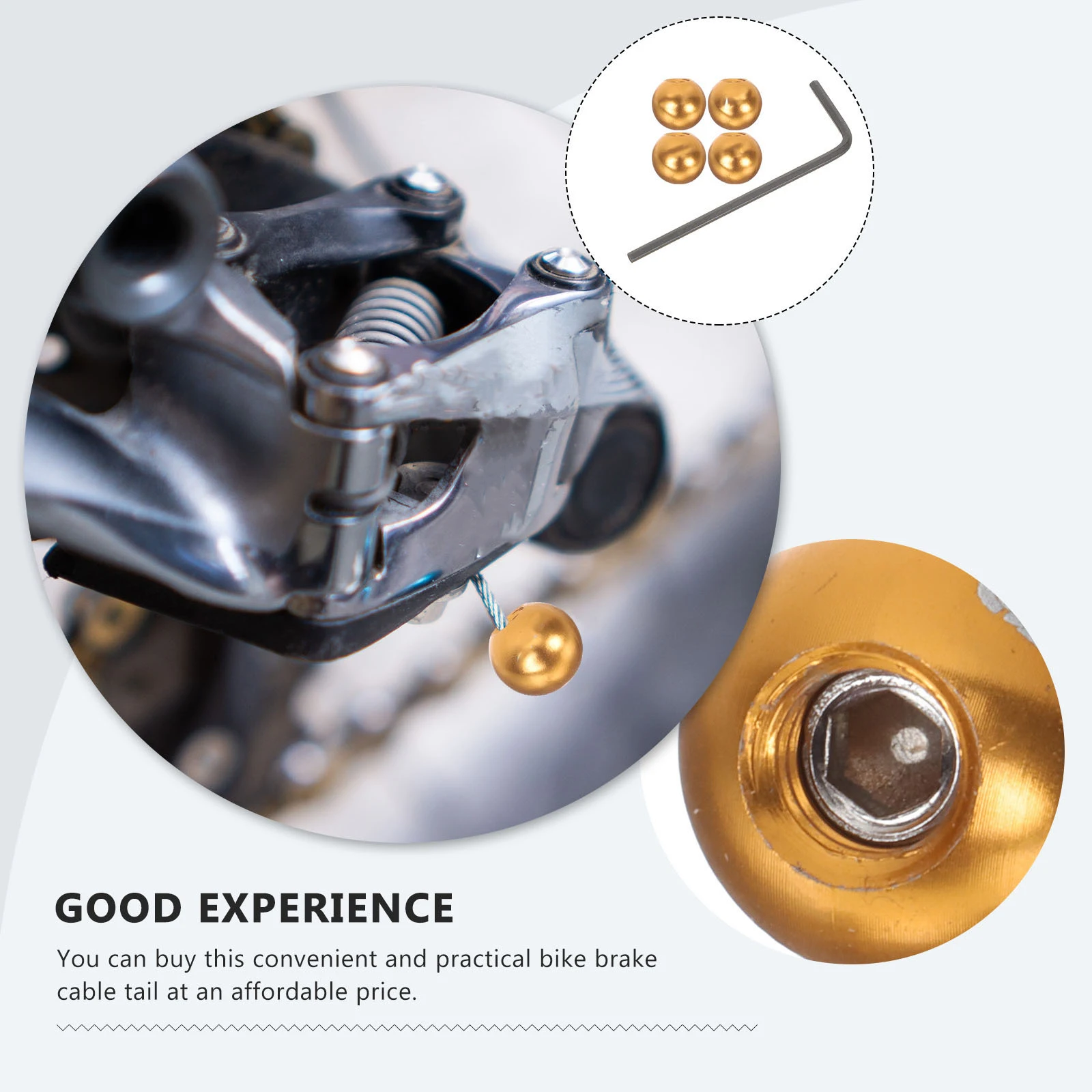 

1Set Bike Cable End Caps Premium Metal Brake Cable Tail Caps for Universal Brake Wire Ends Easy to Install No Tools Needed