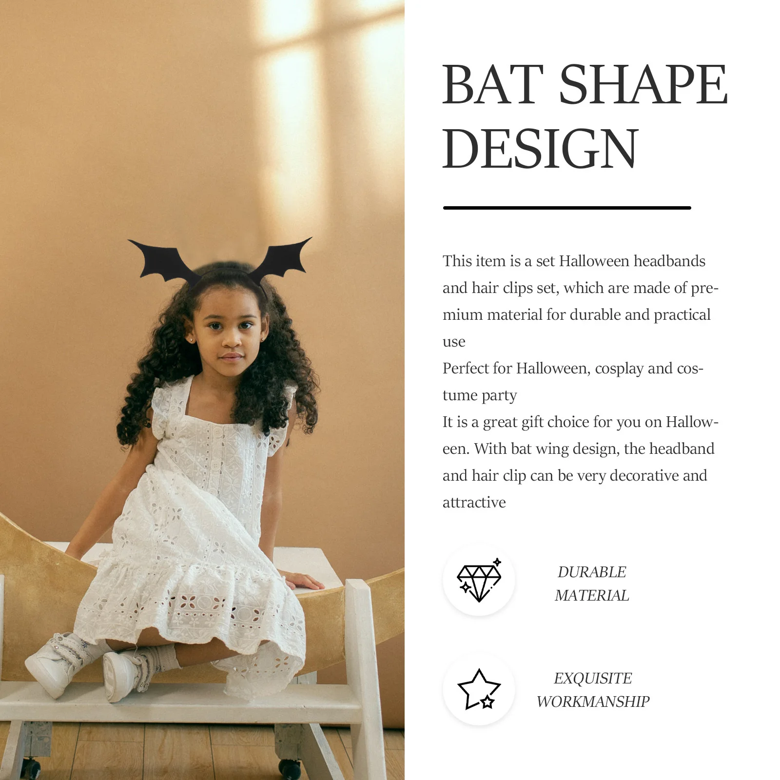 1 مجموعة الخفافيش عقال مقاطع الشعر هالوين تأثيري حزب الشعر الأطواق زي دائم صور الدعائم ملحق هالوين عقال