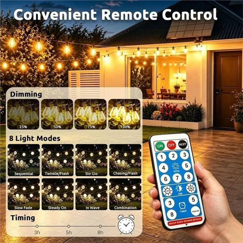 AAAN-Solar Battery Box For 24V LED String Lights 1200Mah Solar Panel With Remote Control,Waterproof Replacement Solar Panel