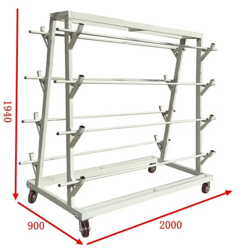 Double-sided four-layer cloth cart, clothing factory workshop hand push weekly transfer cloth cart