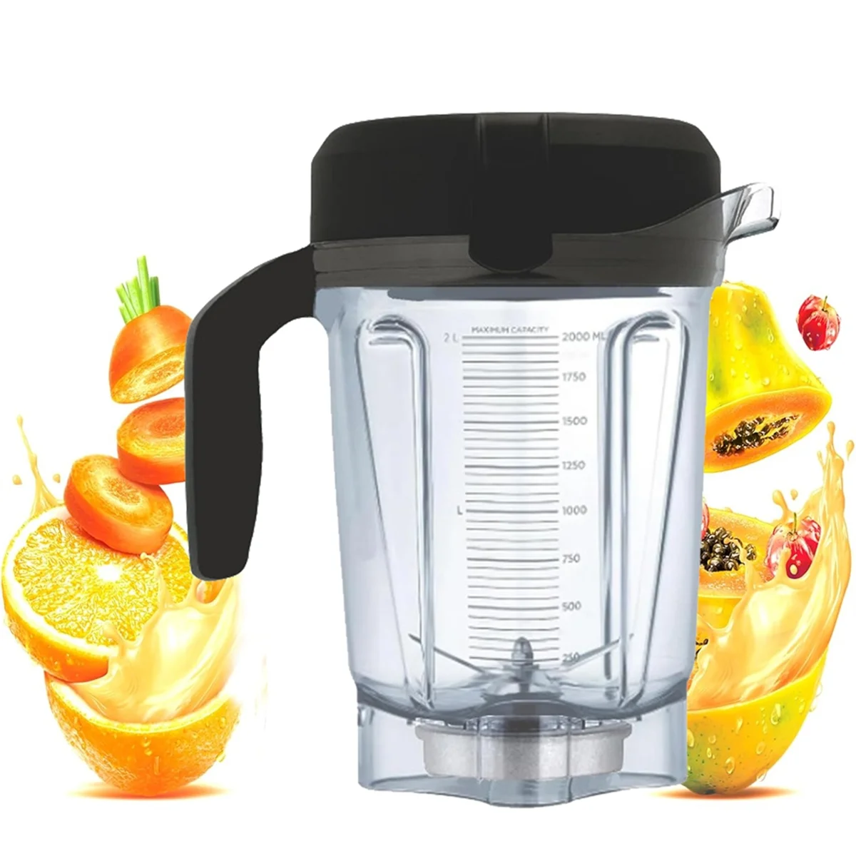 Untuk Teko Blender 64Oz Pengganti Profil Rendah untuk Cangkir Toples Kontainer 750 5300 dengan Tutup &