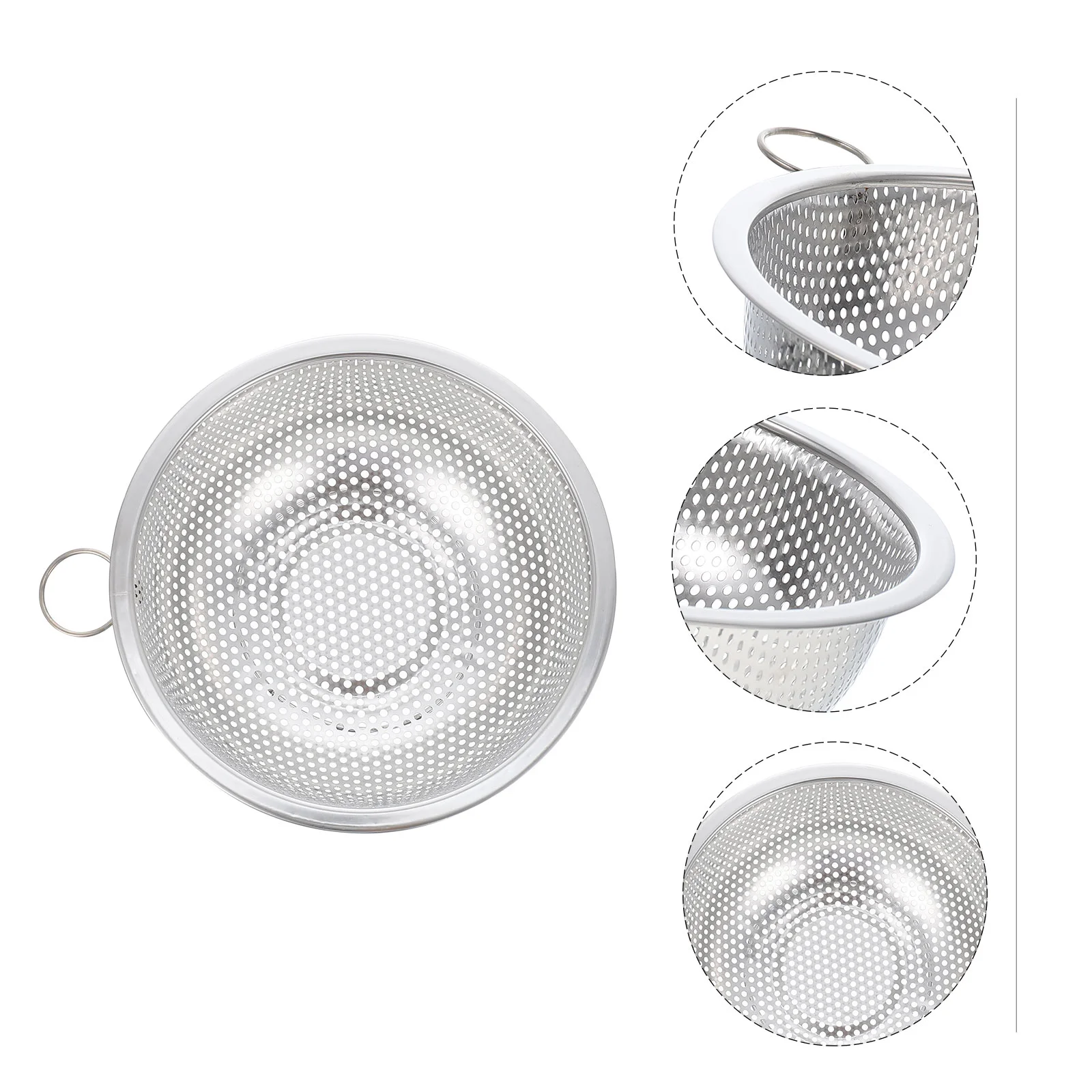 Stainless Steel Drain Basin Basket Multipurpose Fruits Metal Rice Cleaning Kitchen Washing Mesh Strainer