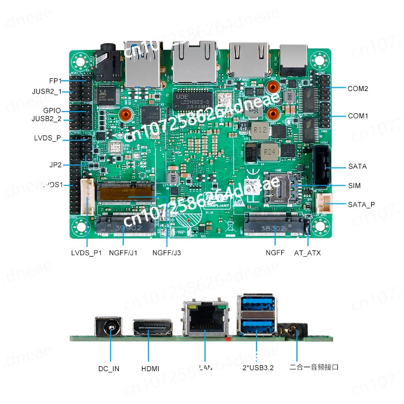 2.5 inch main board N100/N300 multi-serial mini with LVDS industrial robot control machine