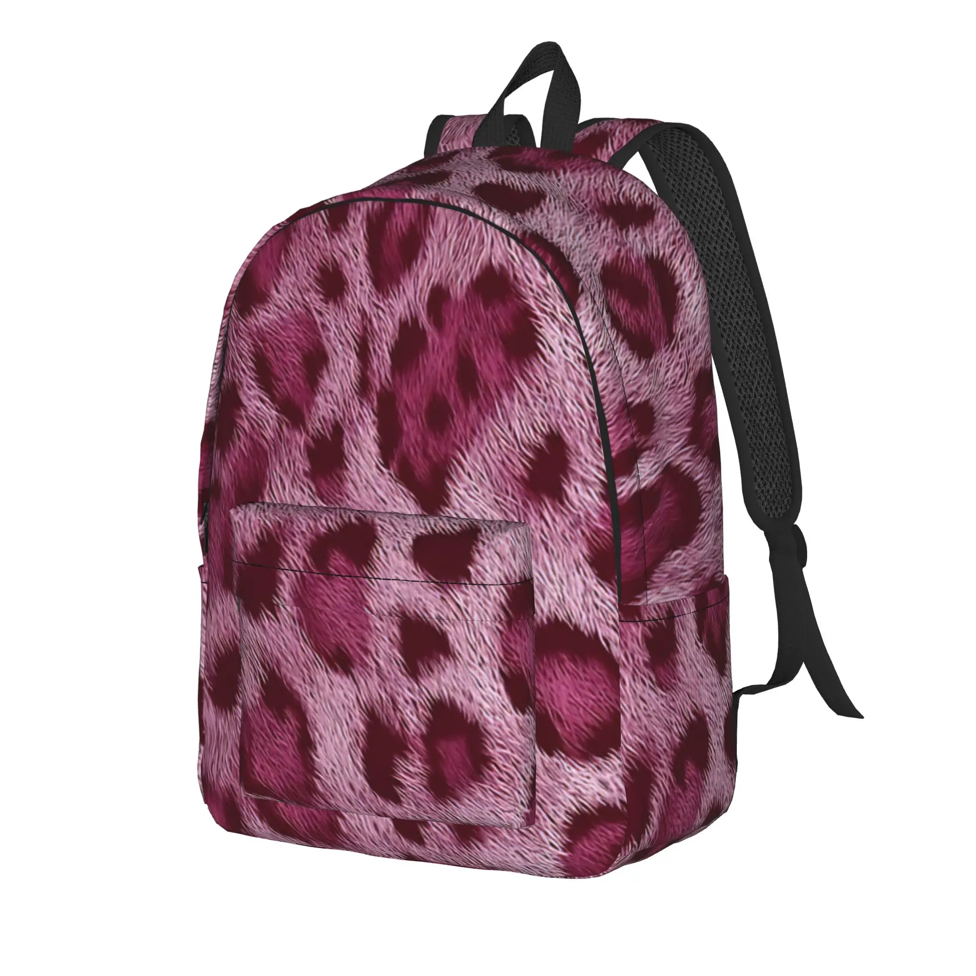 Deep Toned Leopard Skin Texture Backpack Wildlife Print Travel Backpacks Boy Aesthetic School Bags Custom Lightweight Rucksack
