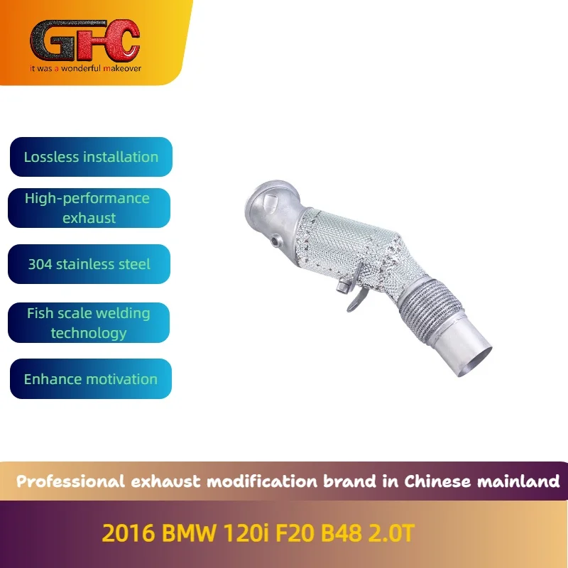 

GFC Sports Exhaust Brand Catted Downpipe for 2016 BMW 120i Hatchback F20 B48 2.0T - Performance Upgrade Automotive Accessory