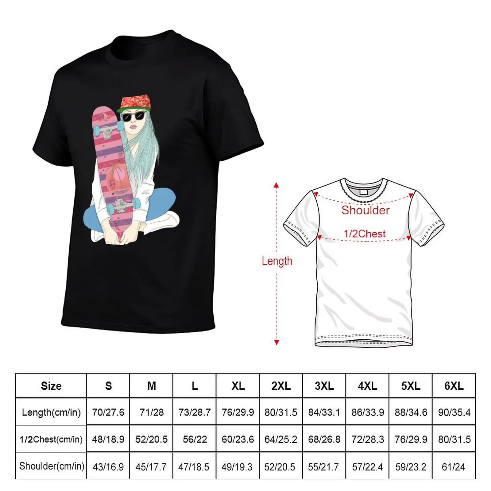 Skateboarding T-Shirt Skateboard t Do Girl 100% shirts with prints A Skate SK8 Skatergirl t shirts Kickflip cotton man