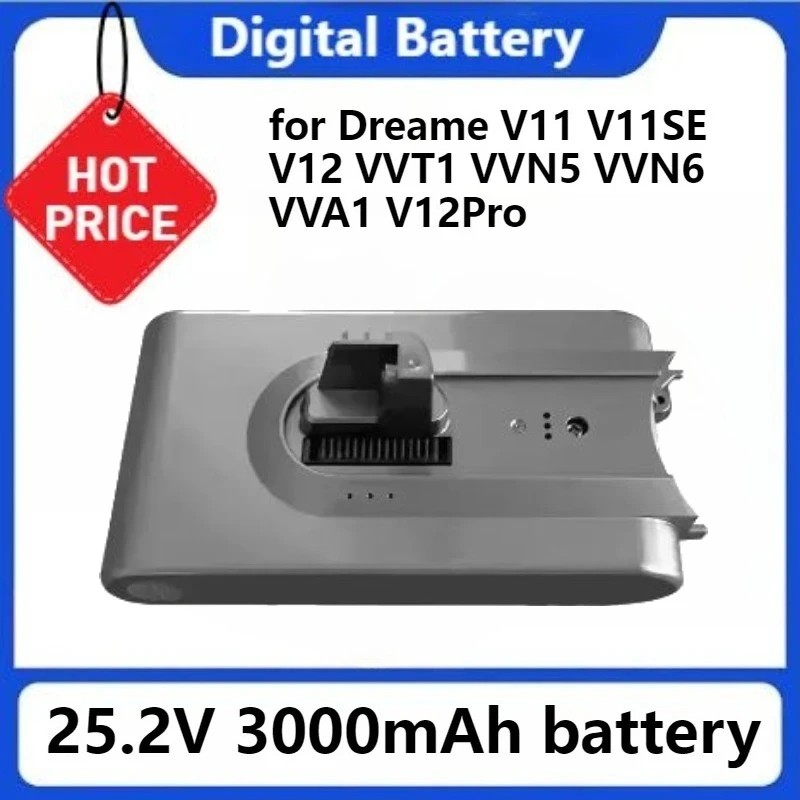 

for Dreame V11 V11SE V12 VVT1 VVN5 VVN6 VVA1 V12Pro Handheld Vacuum Cleaner Battery Pack Replacement 25.2V 3000mAh