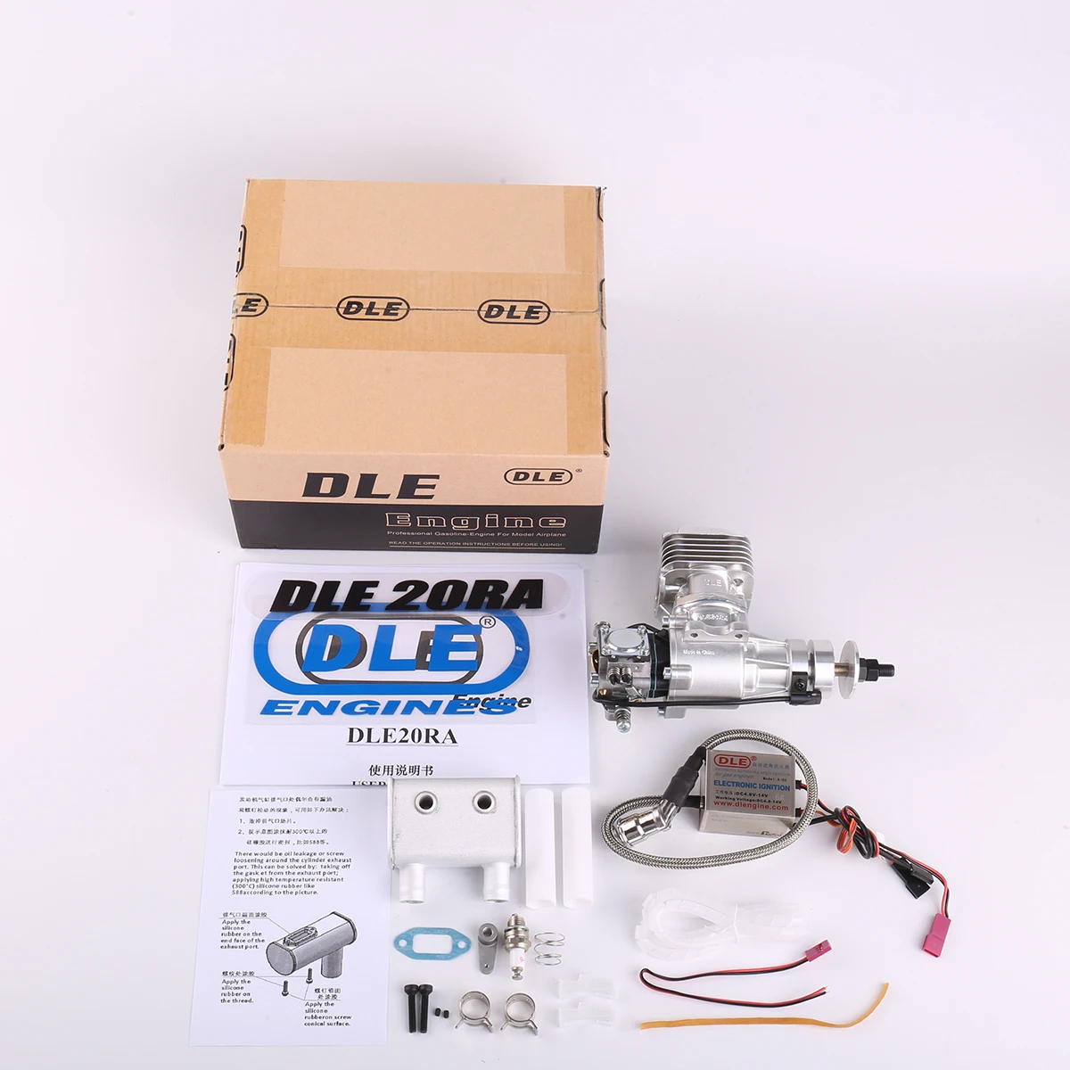 DLE Original New DLE 20CC DLE20RA DLE 20RA Gasoline Engine for RC Model Two Strokes Single Cylinder Rear Exhaust Natural Air