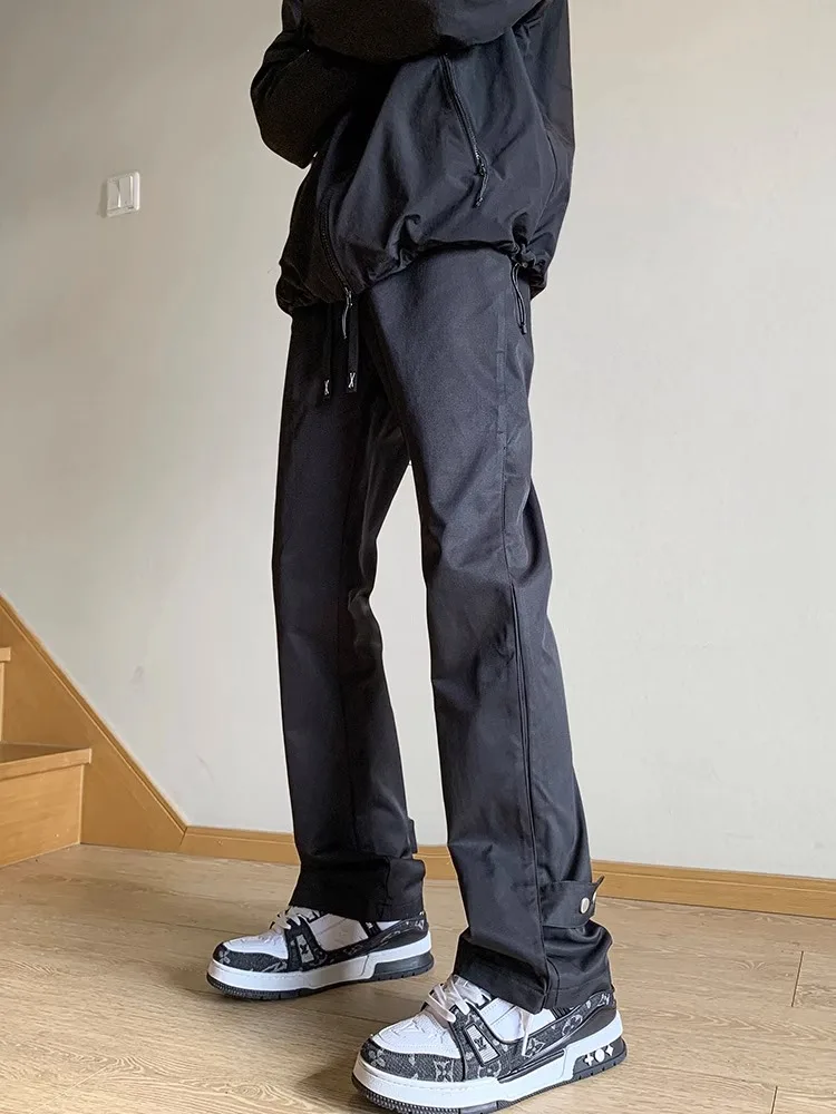 

Spring Autumn Nylon Climbing Pants Men's Thin Flared Casual American Functional Sle Mountain Climbing Loose Fit Trousers