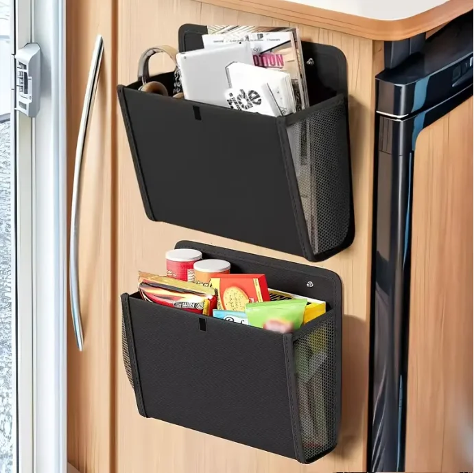 

1PC RV Door Mounted Shoe Organizer Fabric Storage Bag With Compartments Hanging Organizer For Caravans Door Storage Organization