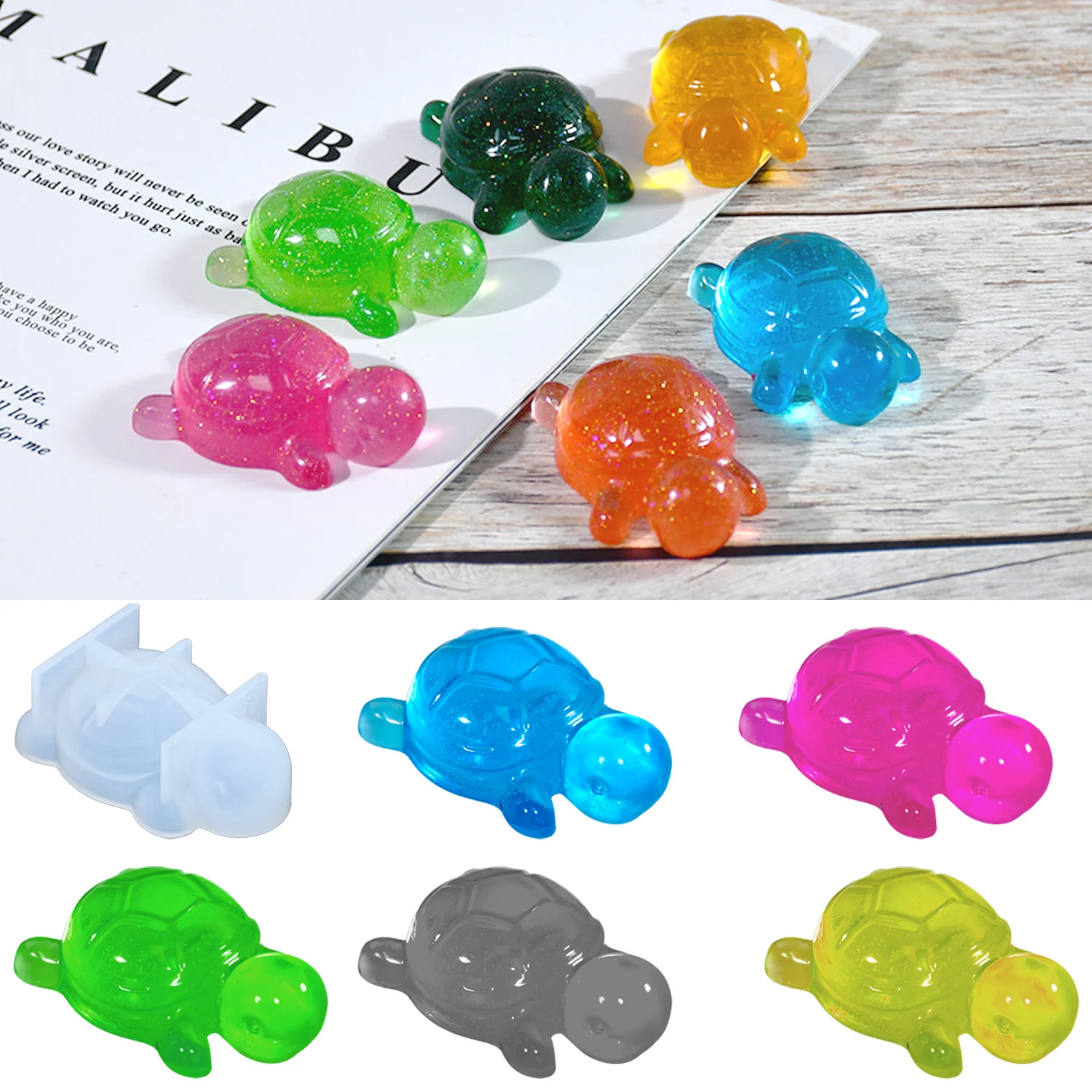 3D Mini Turtle Silicone Mold DIY Animal Shaped Candle Molds Gypsum Soap Resin Making Supplies Home Party Decor Craft Gifts