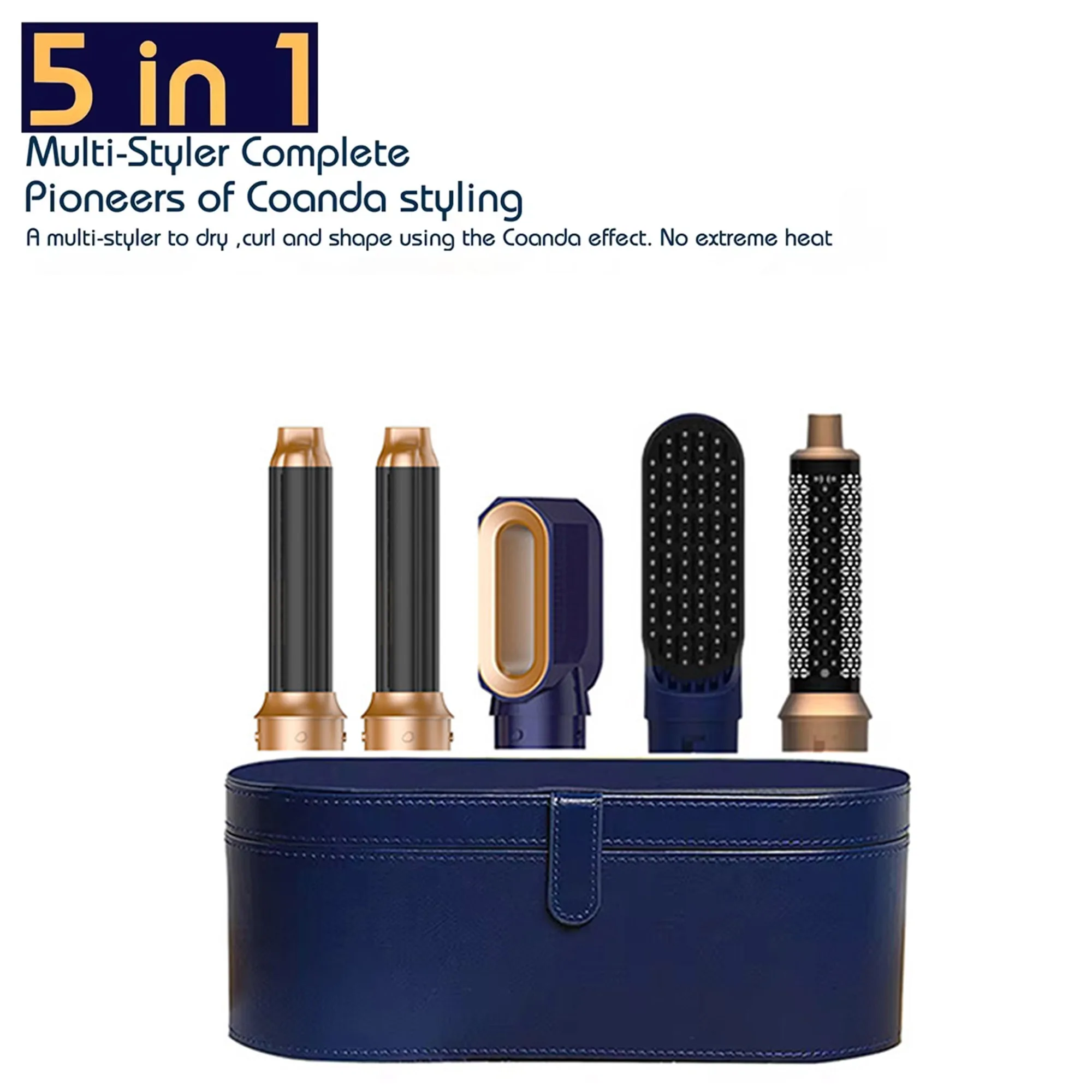 5 in 1 Professional Hair Dryer Comb Curling and Straightening Hot Air Comb Automatic Straightening Comb Styling Hair Dryer