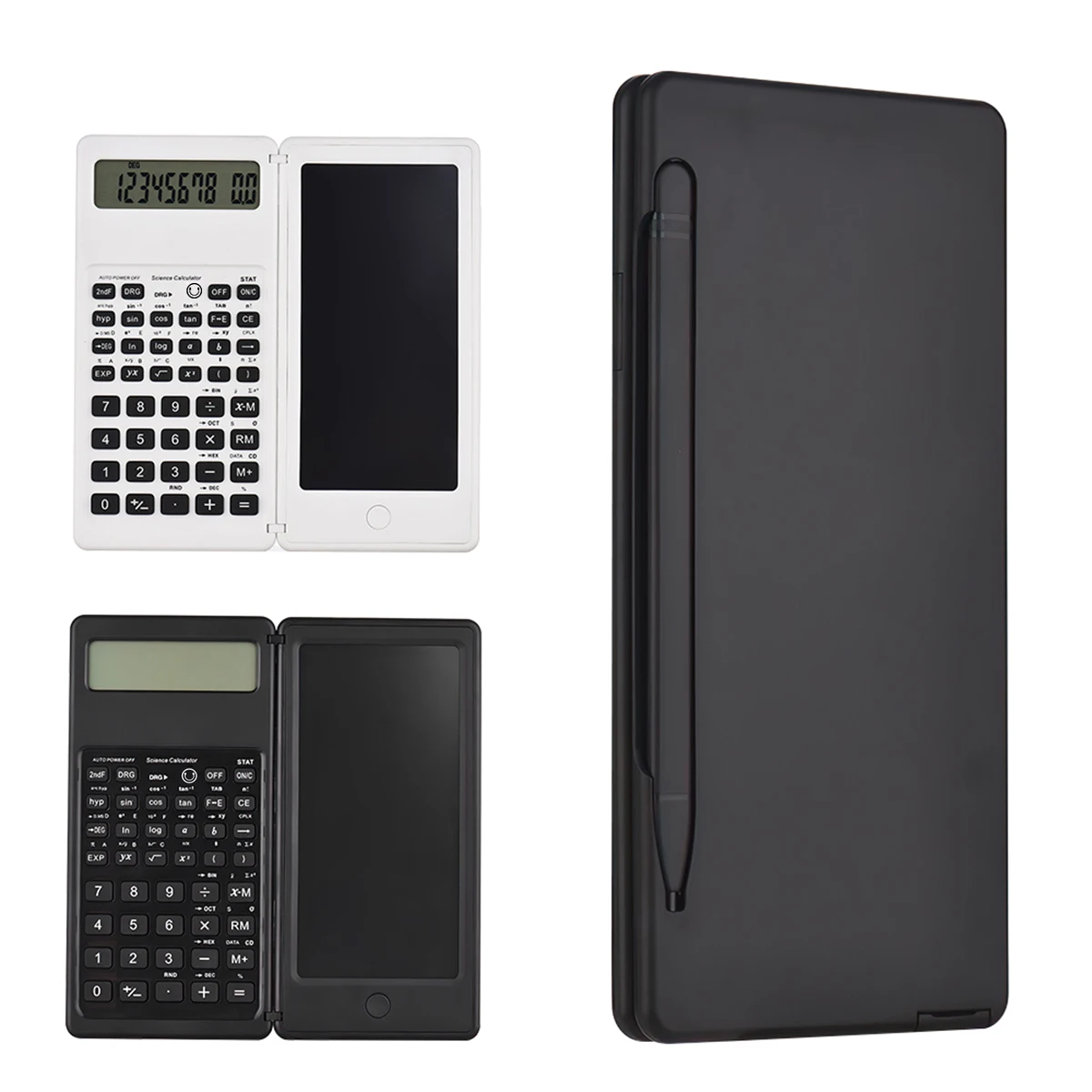 Foldable Scientific Calculator 10-Digit Digital Large Display with an Erasable Writing Tablet Digital Drawing Pad Math Calculato