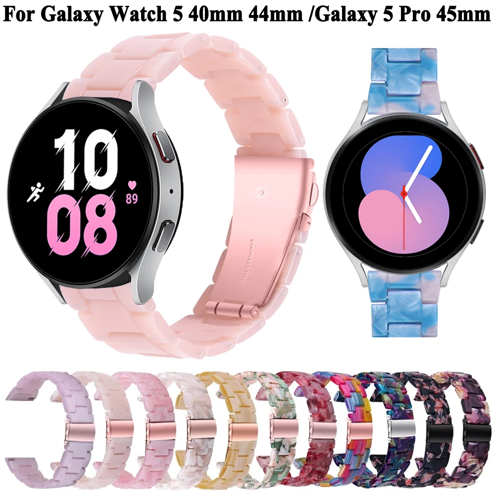 20mm Resin Strap Watchband For Samsung Galaxy Watch 5 / 4 40mm 44mm / 4 Classic 42mm 46mm Band Galaxy Watch 5 Pro 45mm Bracelet