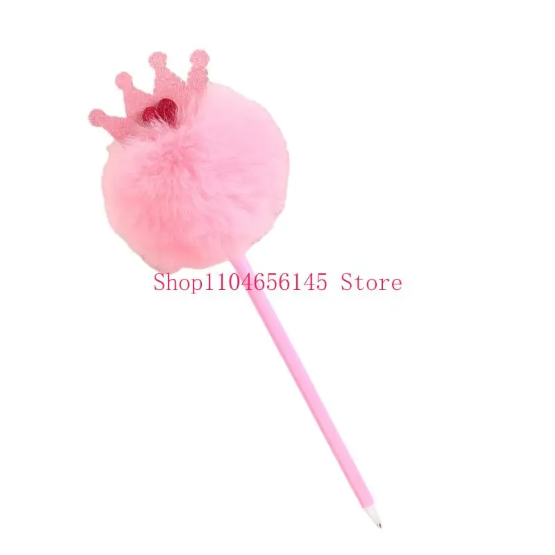 

5ASD Furry Pom Ballpoint Pen Смешная писательская ручка для написания журналирования 0,7 мм