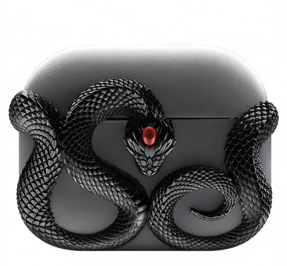 AirPods Pro2 Earphone Case, Viper AirPods3/4 Earphone Case, All-inclusive Snake Pattern, Luxury Fashion Trend
