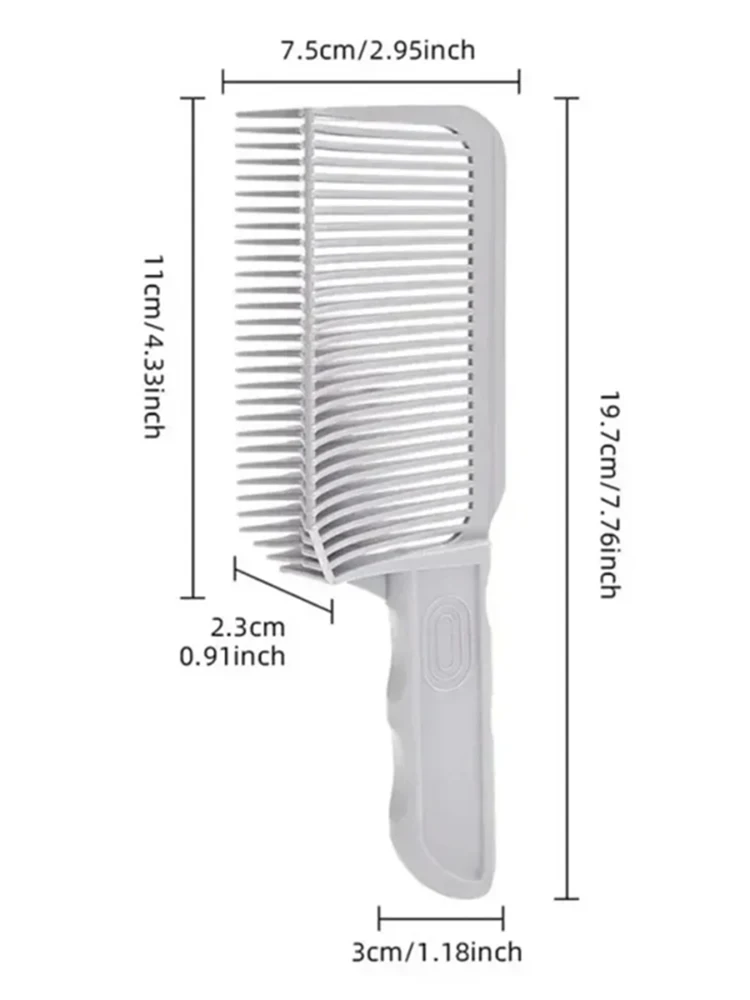 Pentes Profissionais Masculinos para Barbeiro e Salão de Beleza, com Cabo Longo, para Corte de Cabelo e Estilo 'Fade', Ferramenta de Estilização para Cabelos Oleosos, Cinza