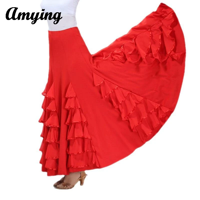 Women Hot Sale Modern Dance Competition Dress Waltz Salsa Rumba National Standard Dance Dress Social Dance Practice Long Skirt