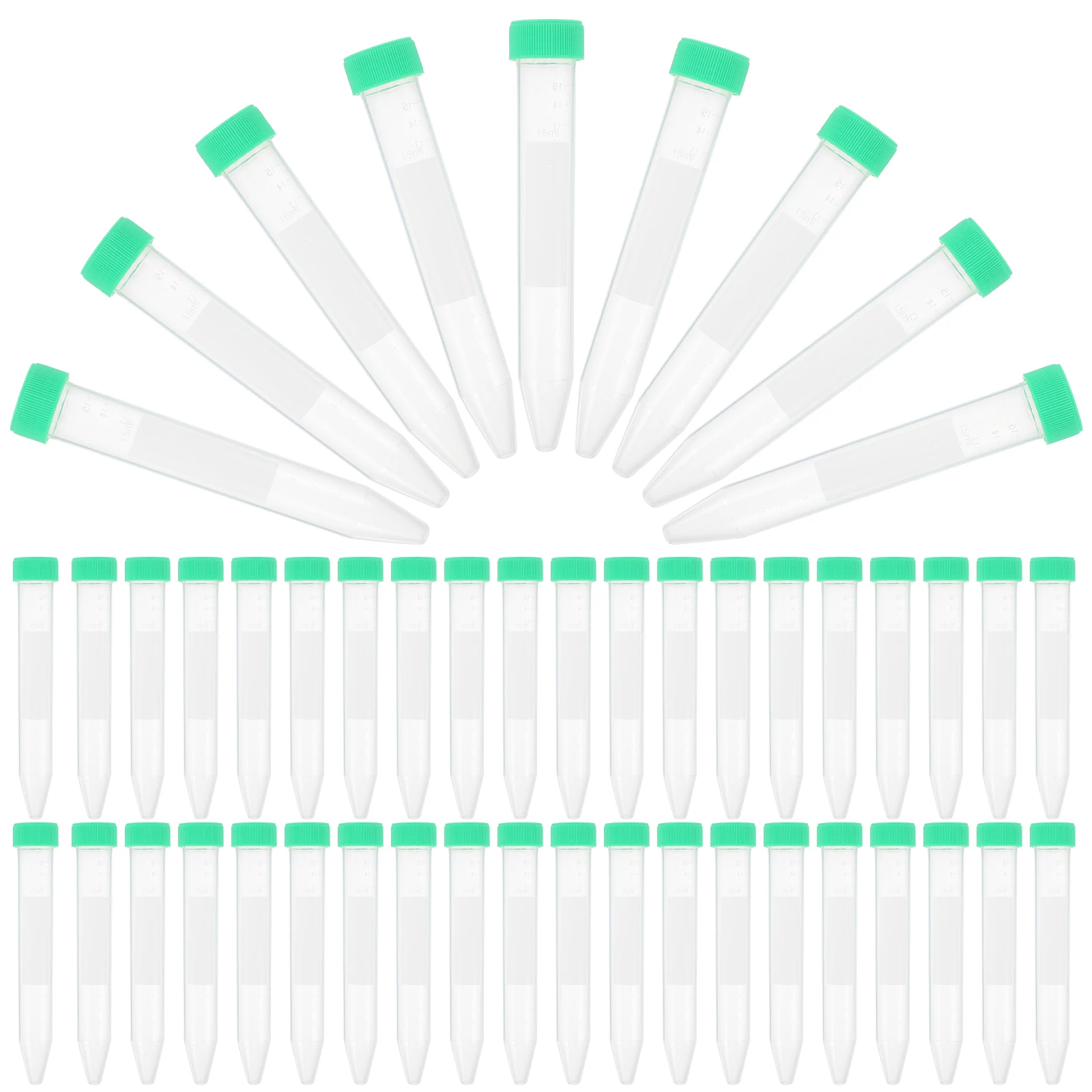 50 Pcs Tube Tubes Lab Test Laboratory Poster Clear with Caps Pp Centrifugal Small