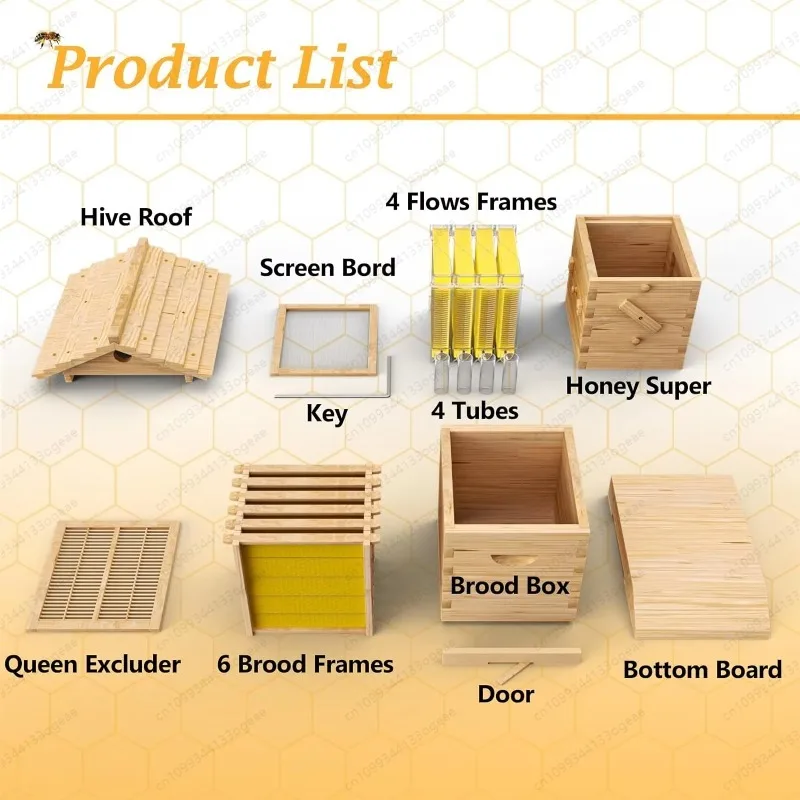 Wax Coated  Wooden  Automatic Self-Flowing Complete Honey Bee