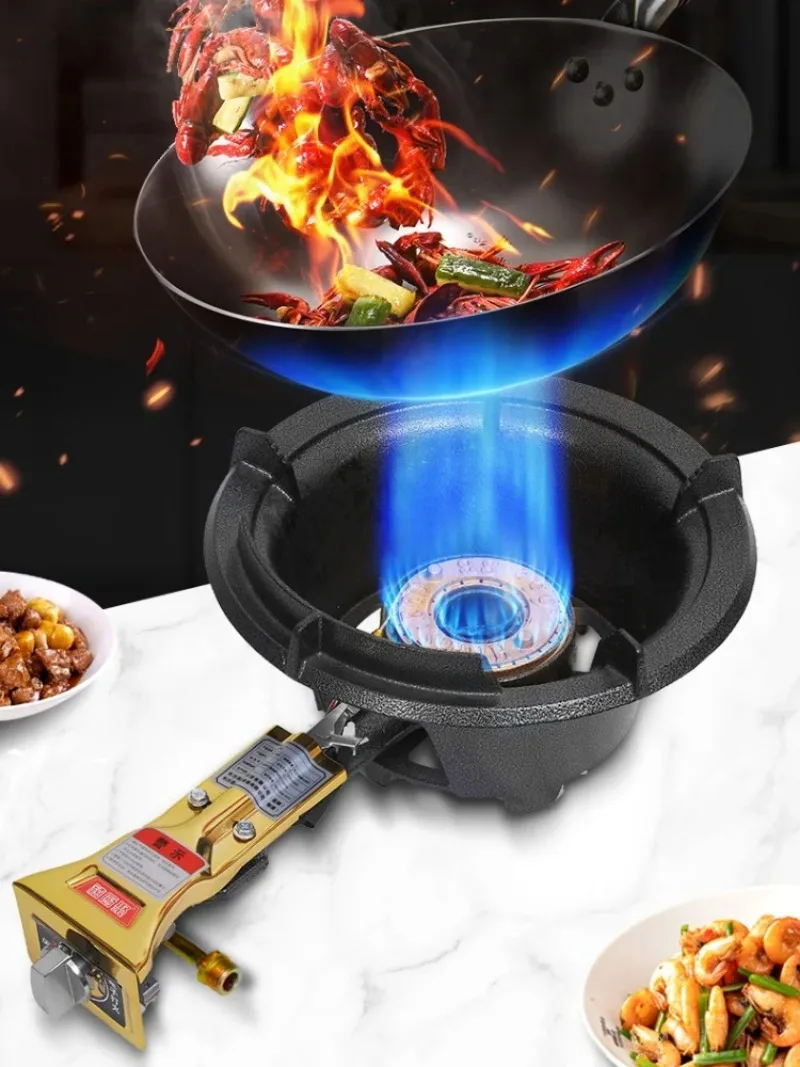 

Gas Stove Fierce Fire Power LPG Type Commercial Use Gas Cooker Equipped with Flameout Protection Single Cooker Gas Cooktop