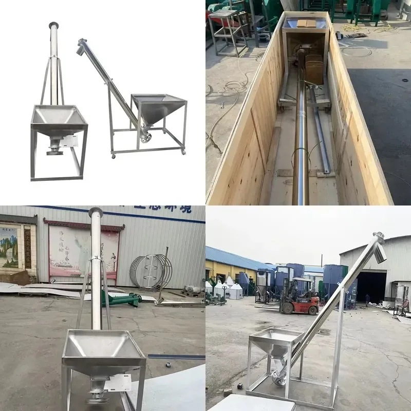 2024 Hot Sale 5 Ton Grain Hopper Belt Screw Conveyor for Chicken Animal Feed Warehouse Filling