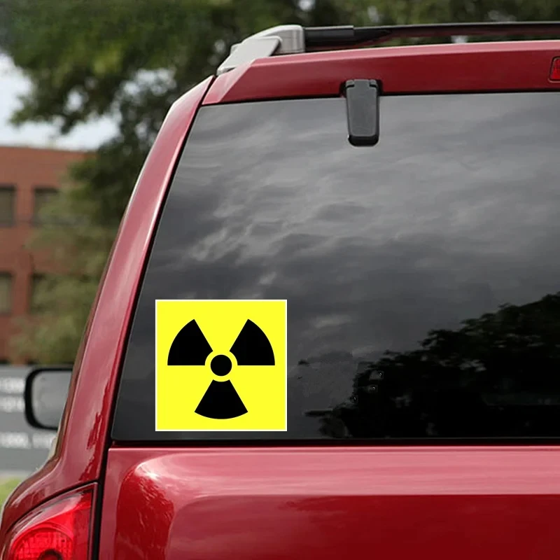 تحذير جرونجي الإشعاع خطر رمز سيارة ملصق مضحك ملون السيارات السيارات الشارات 14*14 سنتيمتر PVC KK #2