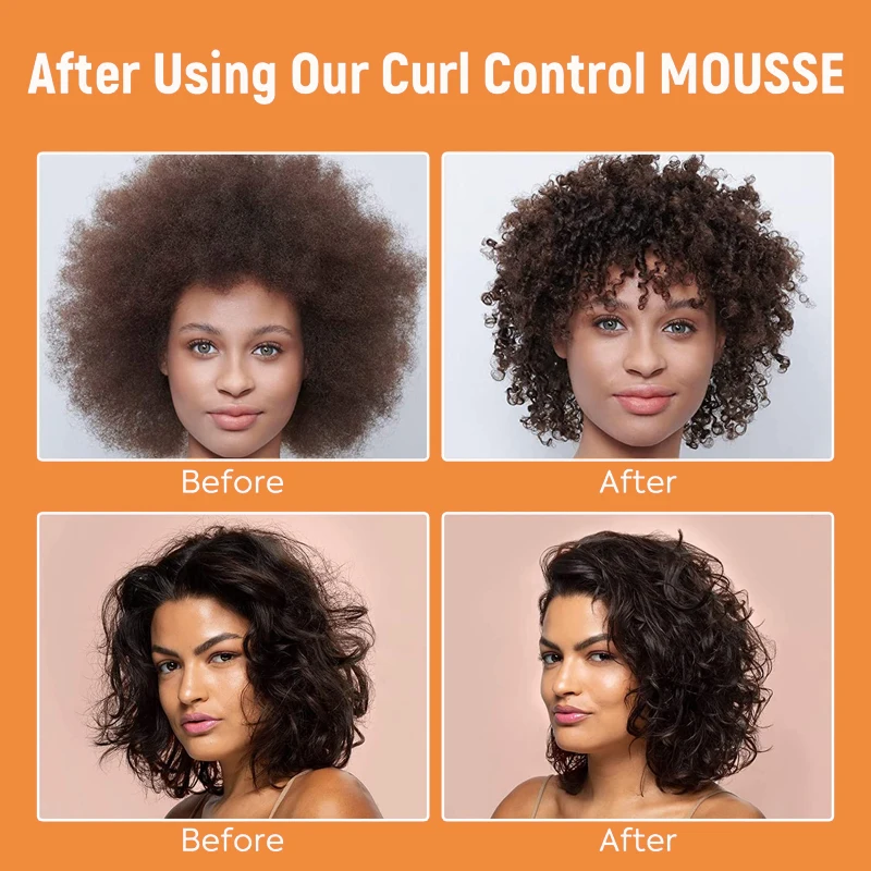 Wodemate-Mousse de espuma para pelo rizado, pelucas de accesorio para sujeción fuerte, peinado, nutritivo, rizado, hidratante, Antifrizz, 5,02 onzas