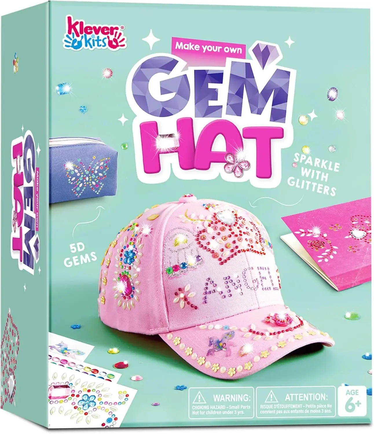 Joyfy: crea la tua cappellina da baseball personalizzata con 7 fogli di adesivi decorativi, kit per attività artistiche e manuali, un divertente gioco creativo fai-da-te per bambini e bambine.