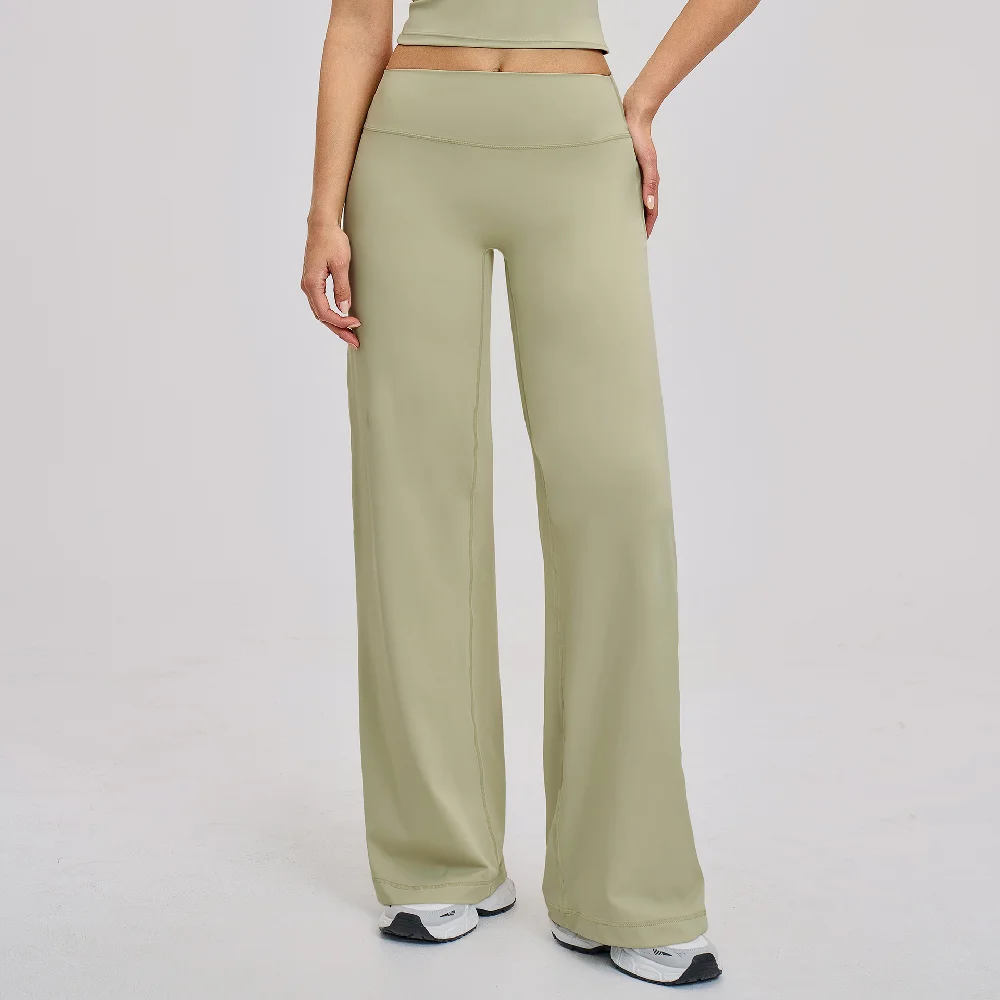 Women High-Waist Flared Yoga Pants Wide Leg Breathable Fitness Pants Pilates Sports Bell Bottom Trousers Female Gym Sports Pants image 3